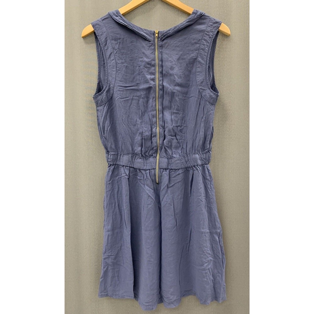 Converse Pleated Flowy Skater Mini Tank Dress Medium Blue Gray Rayon Athleisure - Picture 5 of 16